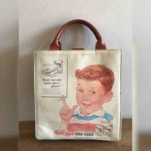 ICON Italian Leather Norman Rockwell Kelloggs Tote